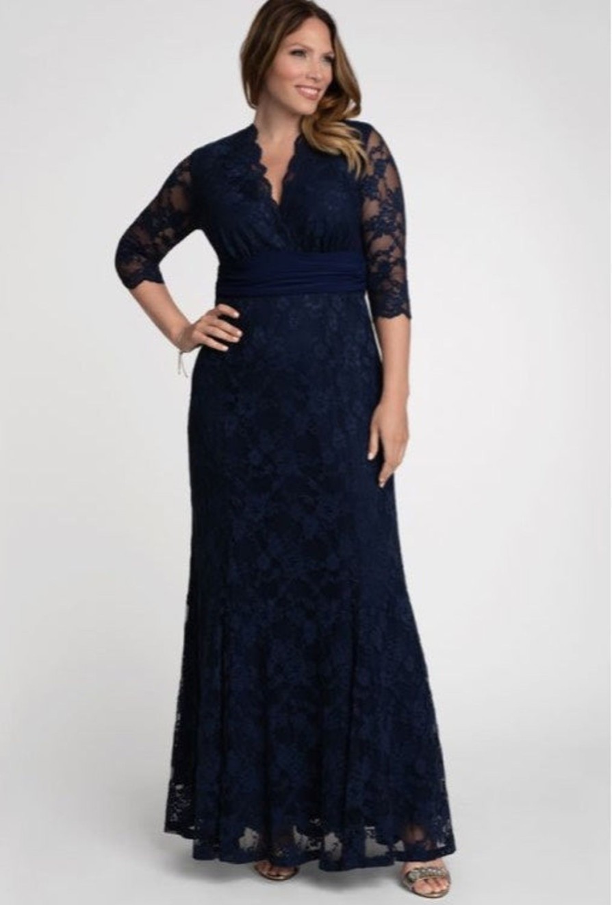 Plus Size Kjoler TP Kjoler | Screenplus Size Blondekjole I Navy