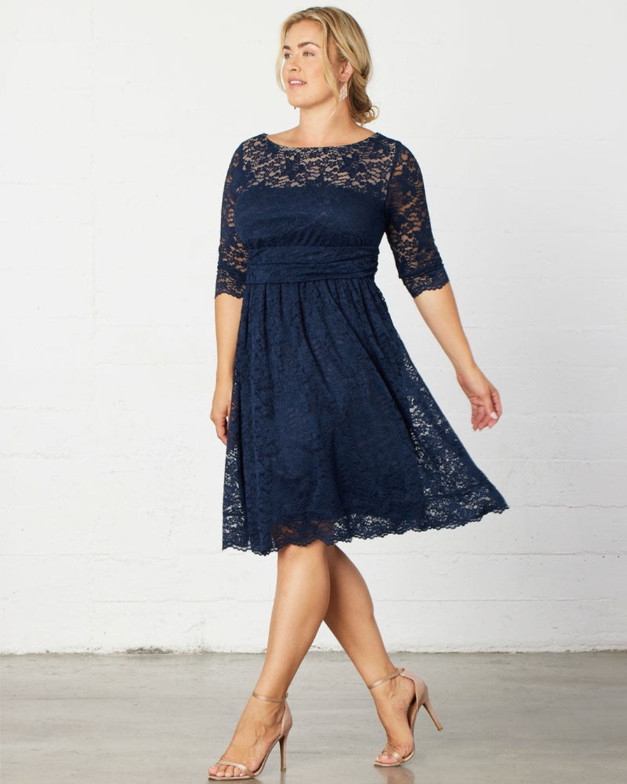 Plus Size Kjoler TP Kjoler | Luna Lace Navy