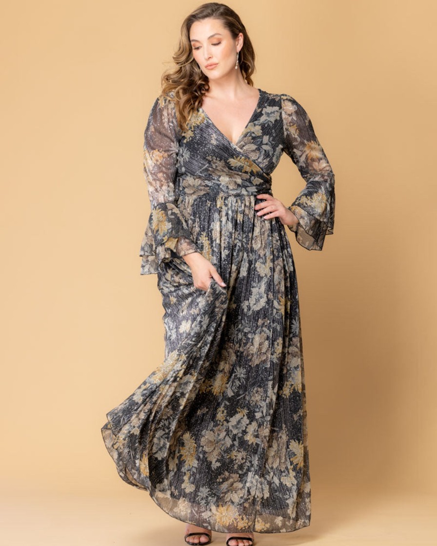 Kjoler TP Kjoler | Gilded Glamour Plus Size Festkjole