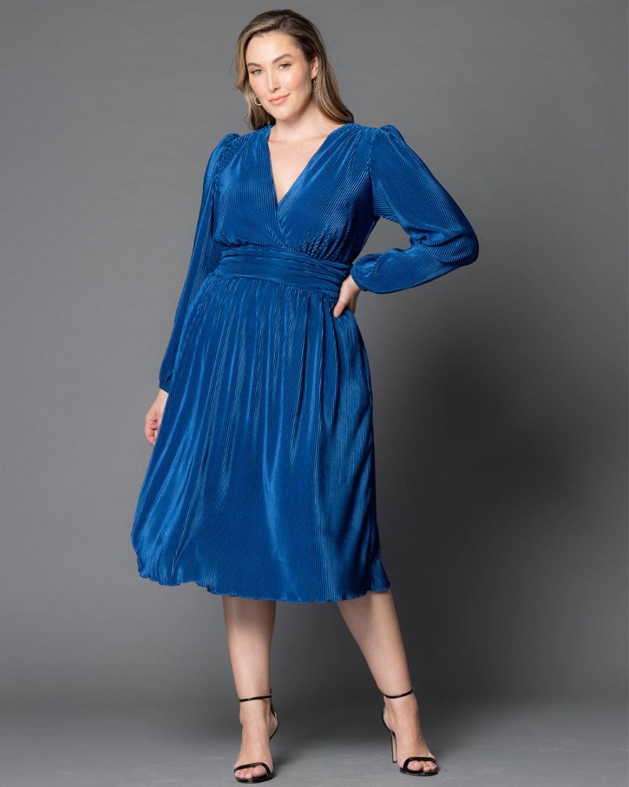 Plus Size Kjoler TP Kjoler | Sophie Pleated Plus Size Festkjole