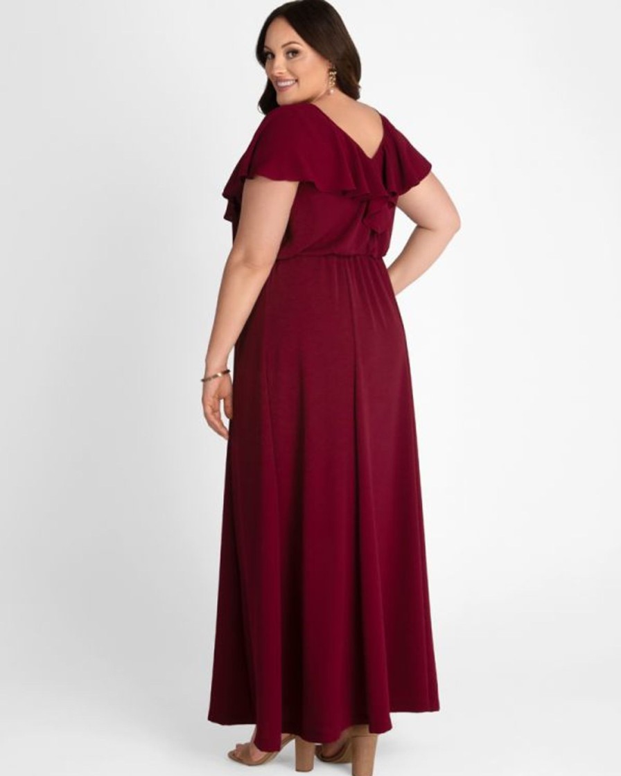 Plus Size Kjoler TP Kjoler | Willow Vinrod Lang Plus Size Festkjole